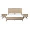 Armen Living Baly 3 Piece Acacia King Platform Bed and Nightstands Bedroom Set SETLFBDGRKG3A - alternate 3